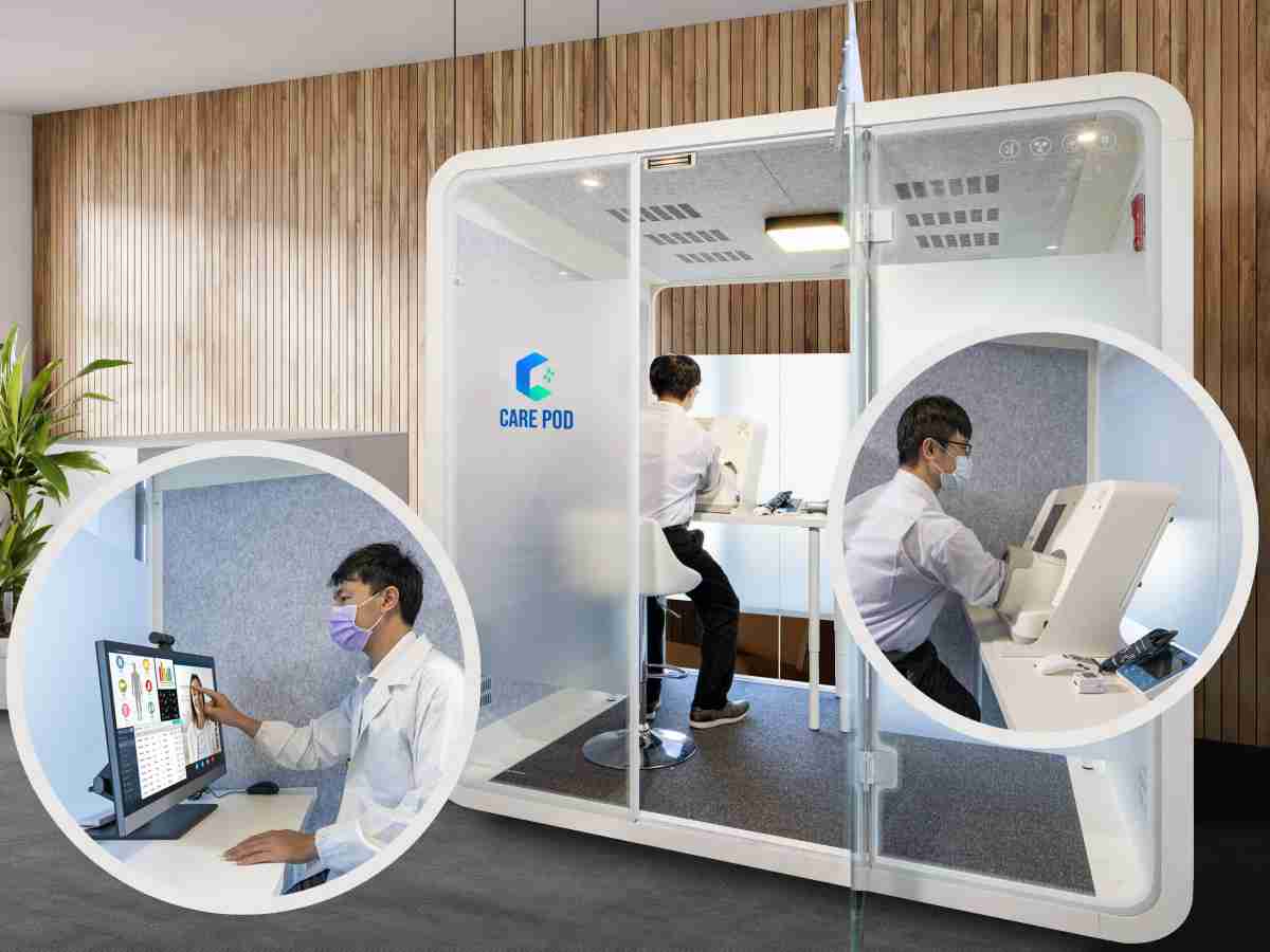 达擎于医疗科技展中展出＂远距诊疗舱＂，，，，以因应医疗数字化及社会高龄化趋势下、、、、复诊及慢性病患等族群对于远距看诊需求逐渐升高所推出的创新整合方案。。多功能合一、、、高隐私性的远距诊疗舱可根据病患端与医师端的不同需求，，提供弹性化及客制化功能，，节省医生和病患的精力及时间