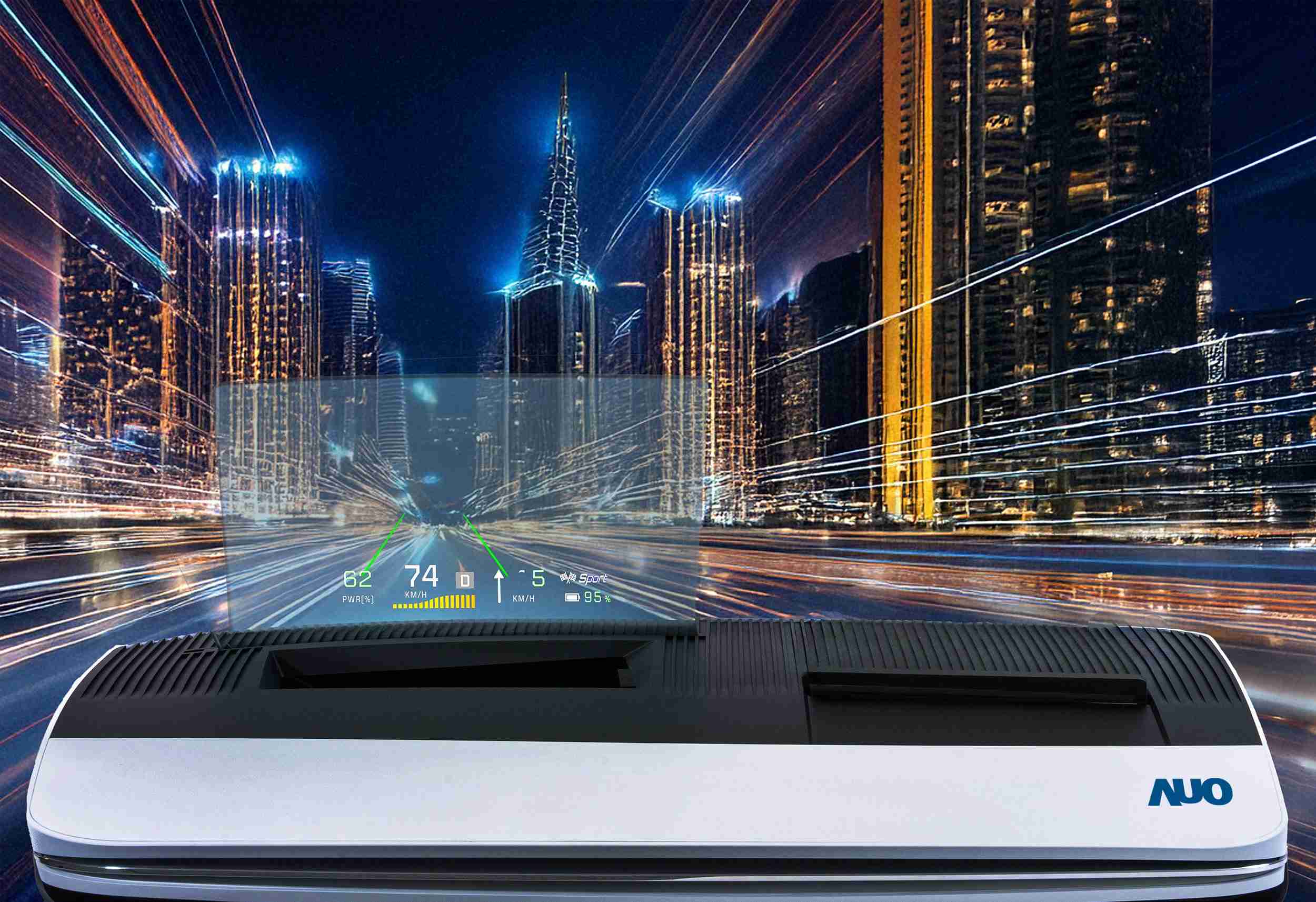 尊龙集团推出13吋Micro LED抬头显示器，，，提供高入眼亮度、、高色彩饱和度的显示质量，，，，在阳光下或黑暗中都清晰可见，，，，并利用Micro LED模块体积小的优势，，解决车用空间有限的痛点